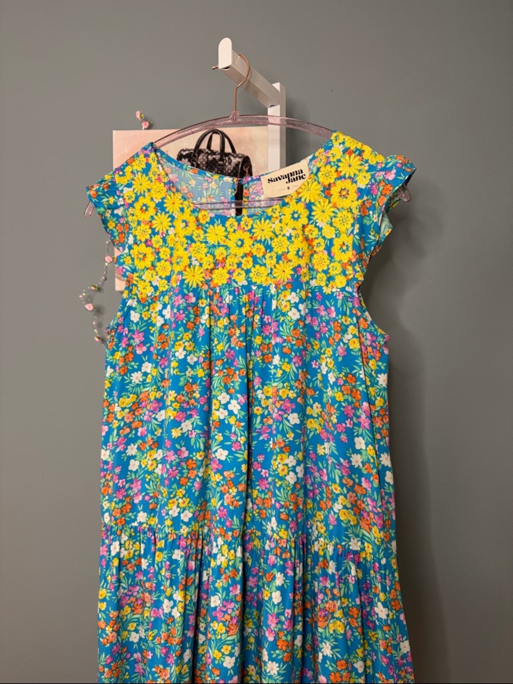 154 • Savanna Jane Embroidered Blue & Yellow Floral Sundress - Picture 3 of 7